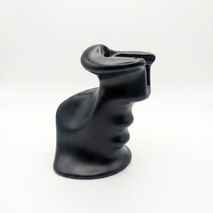 Right-hand AR-15 overmolded sniper grip in black polymer
