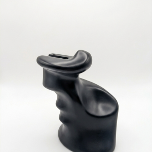 Left-hand AR-15 overmolded sniper grip in black polymer